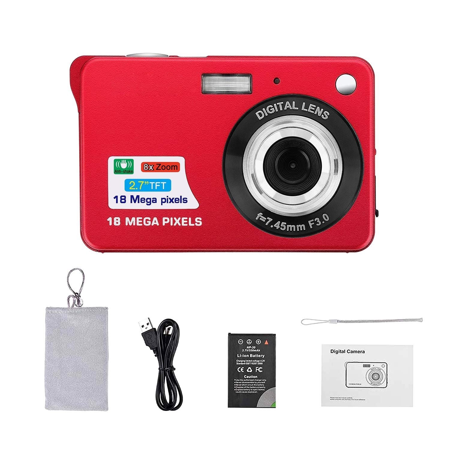 Hot Sale 4K Portable 2.7"Tft Lcd Display Mini Popular Digital Camera 18Mega Pixels Hd Digital Camera with LED