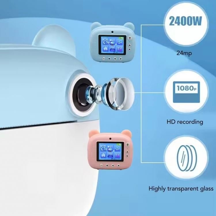 Children Camera Photo Printer For Kids Instant Camera1080P Digital Camera Screen Dual Lens Instant Print Camera Mini Toys