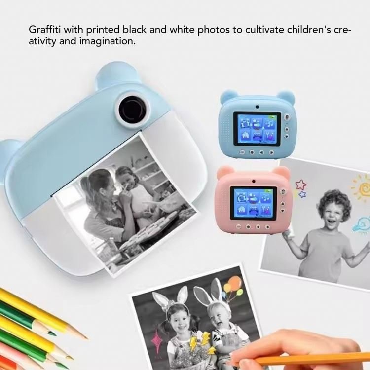 Children Camera Photo Printer For Kids Instant Camera1080P Digital Camera Screen Dual Lens Instant Print Camera Mini Toys