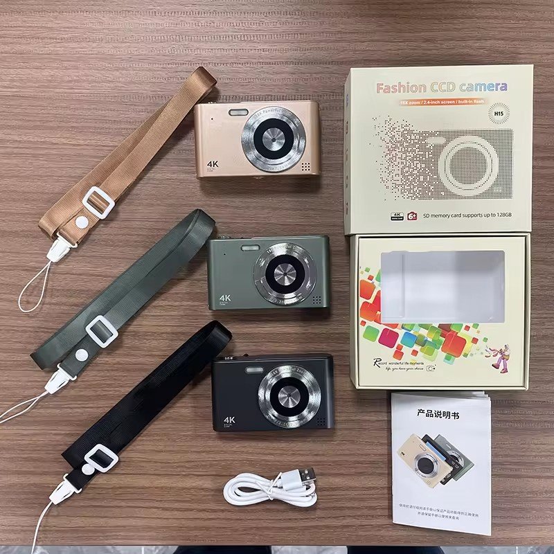 Student digital camera 2.4inch screen 2.5K video 48MP photo kids camera 16X zoom Anti-shake face recognition digital HD camera