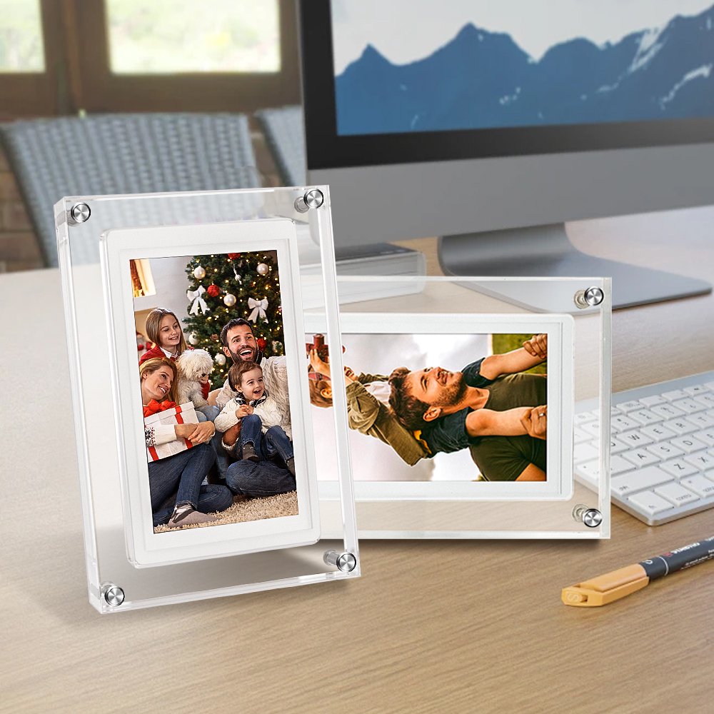 AMABOO wholesale Clear crystal video infinite objects Frame Photo Battery Powered Lcd 7 Inch Digital Art Acrylic Picture Frame