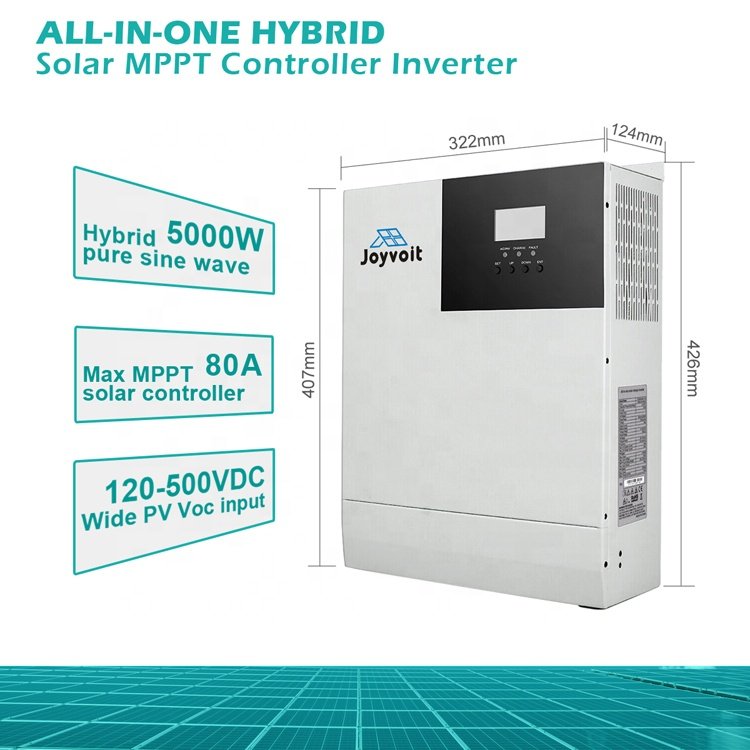 20KW Solar storage system DC 48V to AC 220V Hybrid Inverter Wall 80A MPPT Controller and LiFePO4 Pack with Digital Display