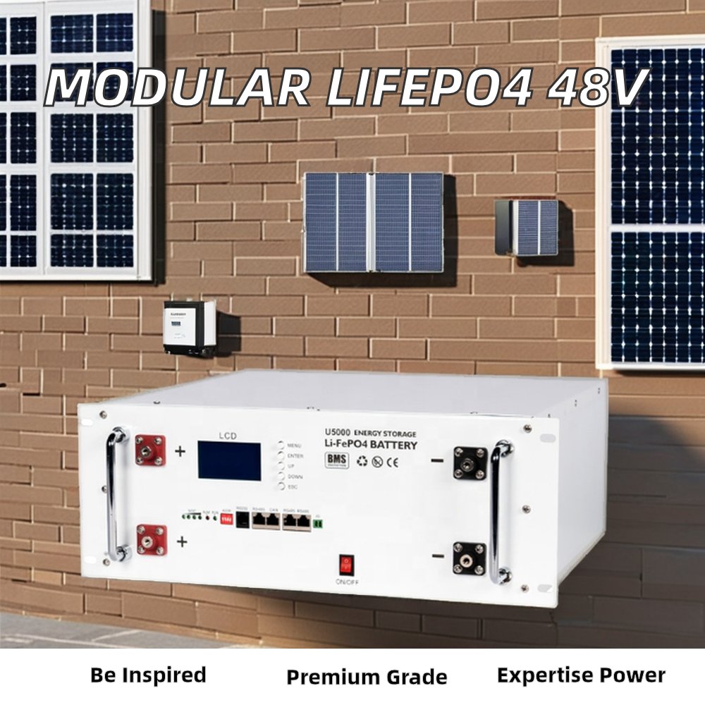 High voltage stacked lithium batteries 51.2V big storage solar battery pack