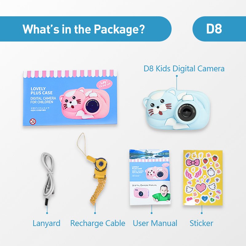 Kid Camera Toy Front And Rear Dual Children Camera 2.0 Inch Ips 1080p Hd Digital Video Camera For Kids