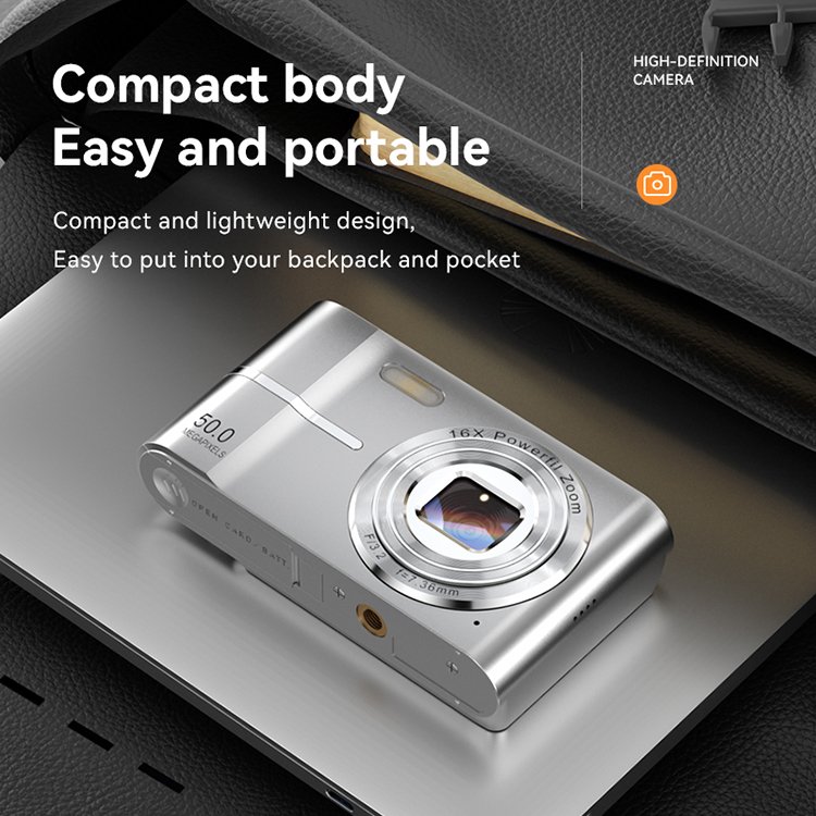 Classic Portable 2.4inch 16X Zoom CCD Camera 4K HD Kids Mini Digital Cameras for Photography