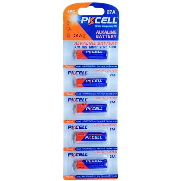 PKCELL high voltage 0% Hg alkaline 12v a27 27a battery for digital camera