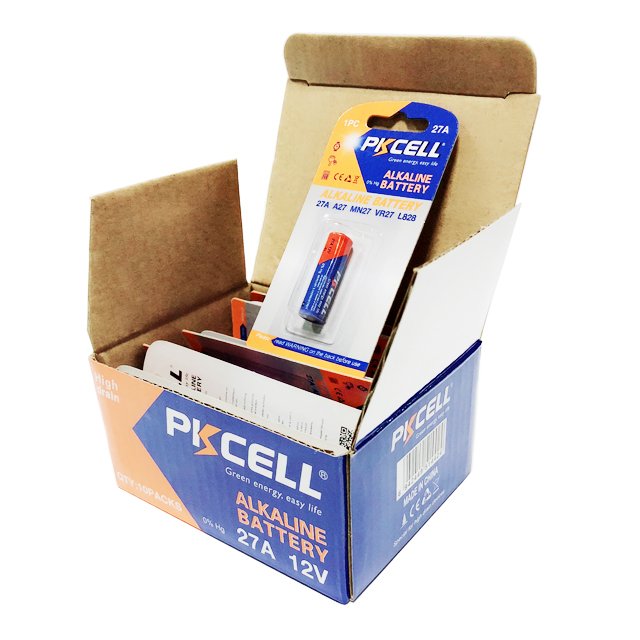 PKCELL high voltage 0% Hg alkaline 12v a27 27a battery for digital camera