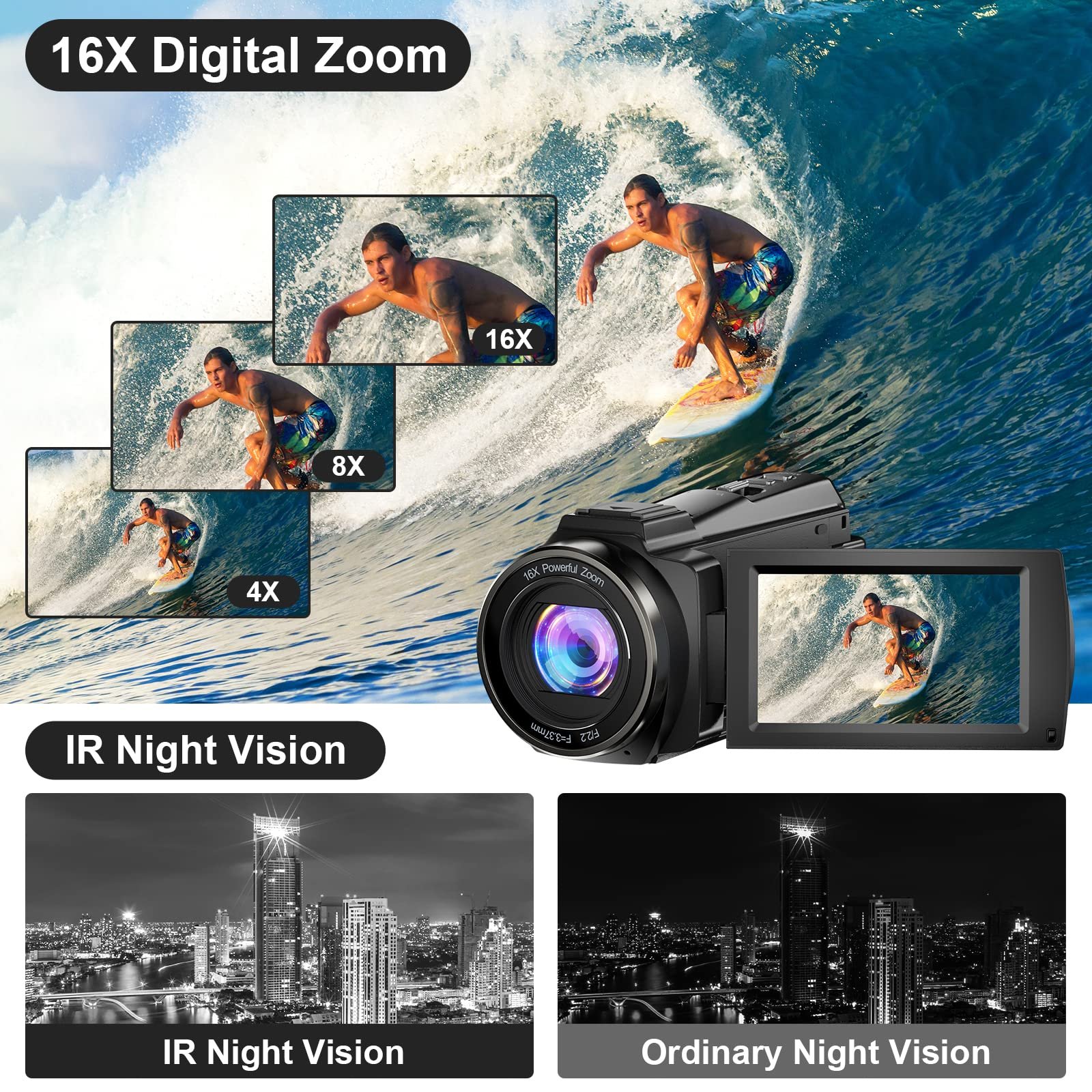 5k recorder photography video camera Outdoor Action & Sports DV vlogging Digital Camera for live streaming broadcast camcorder