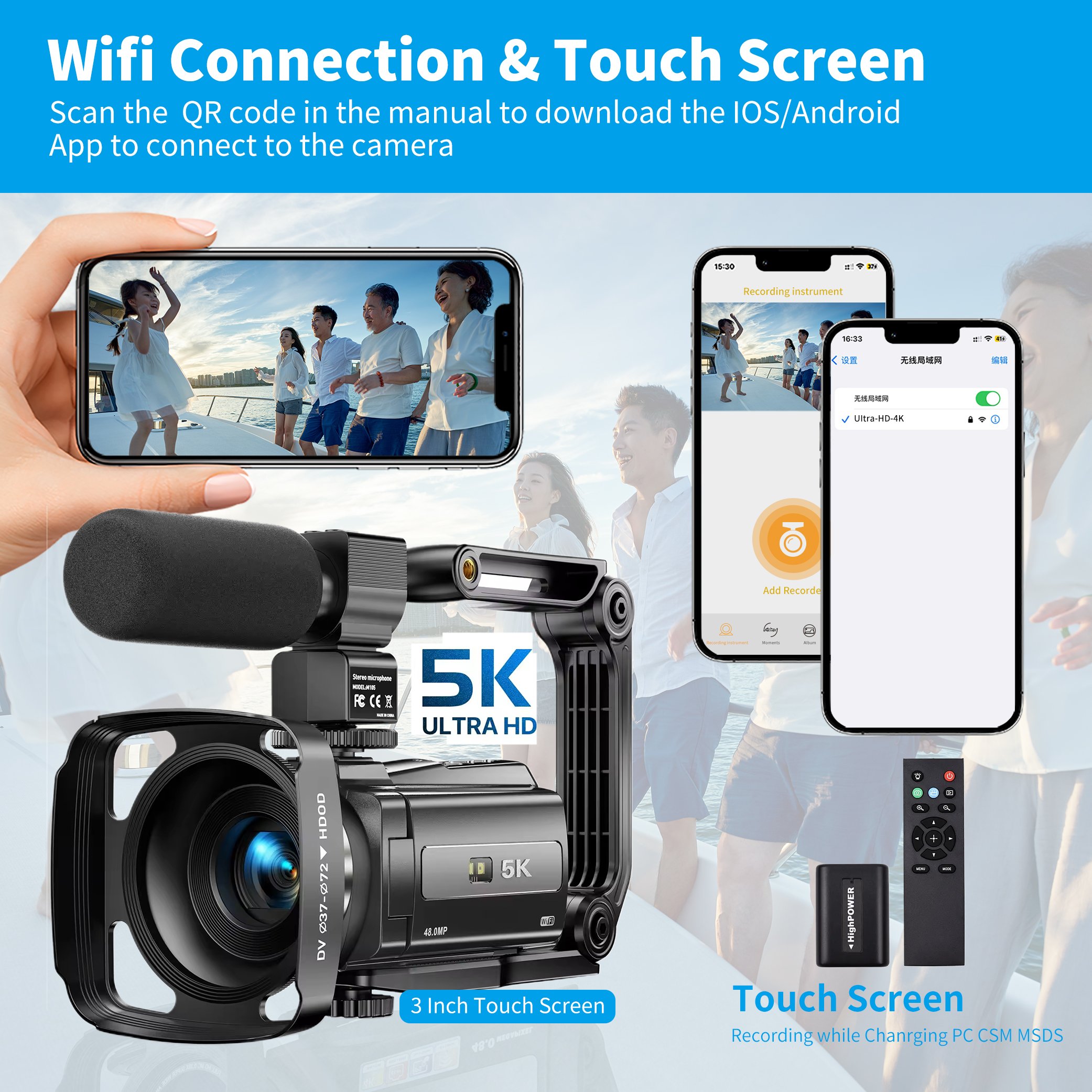 5k recorder photography video camera Outdoor Action & Sports DV vlogging Digital Camera for live streaming broadcast camcorder