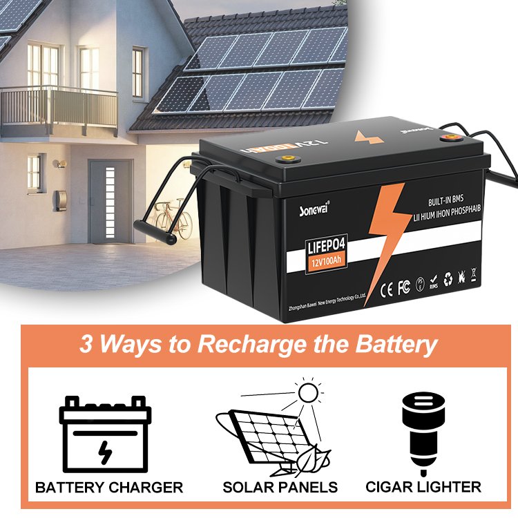 Bawei Lifepo4 12V 100Ah 200Ah 150Ah 8Ah 12Ah 40Ah Battery Case Lithium 12V Lifepo4 Battery Solar Energy Storage Battery Pack