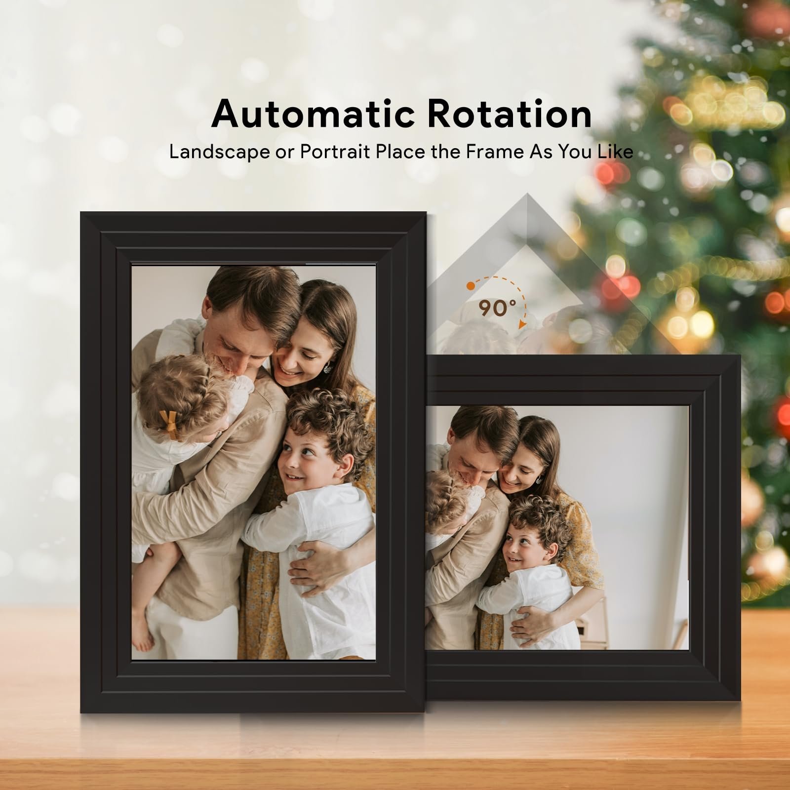 Automatic Picture Rotation Digital Picture Frame WLAN 10.1 Inch HD IPS Touch Screen Electronic Picture Frame with 32 GB Memory