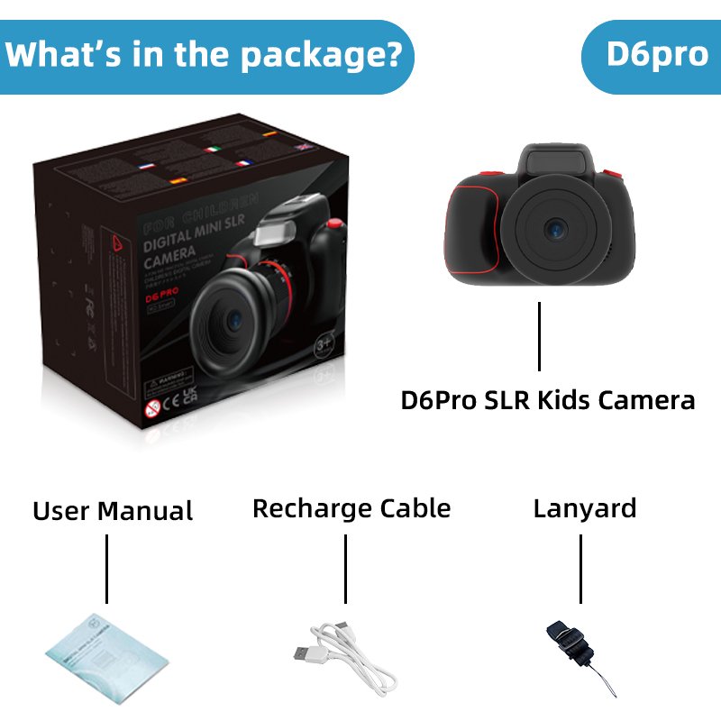 Kids Camera, Best Birthday Festival Toys Gifts for Girls Boys, Portable Vlogging Cameras with Rotatable Lens