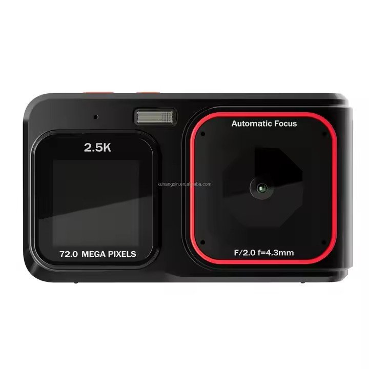 Fashion Compact and Portable Dual Screen 2.5K HD 72 Megapixel Digital Camera with Auto Focus Function