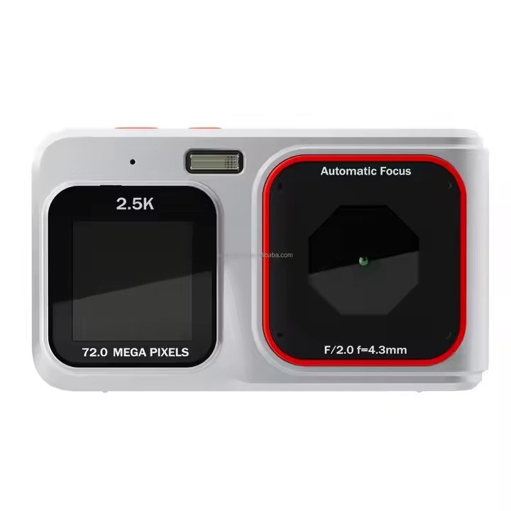 Fashion Compact and Portable Dual Screen 2.5K HD 72 Megapixel Digital Camera with Auto Focus Function