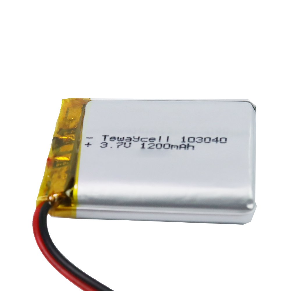 rechargeable over 500 cycle time 3.7v 103040 1200mah lipo battery with pcb and wires
