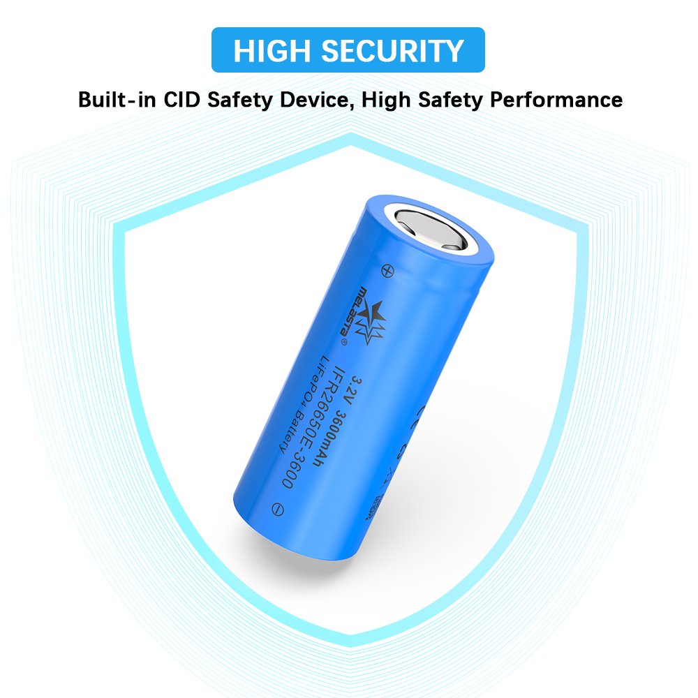 Melasta 3.7 V 3350 Mah 18650 Cylinder Lithium Cell Cylindrical Lifepo4 Batteries Pack