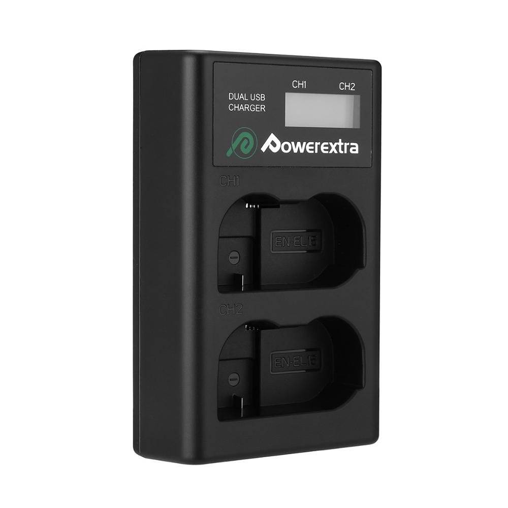 Powerextra Rechargeable Replacement Enel15 En El15 En-El15A Camera Digital Battery Pack With Usb Cable Fast Charger For Nikon