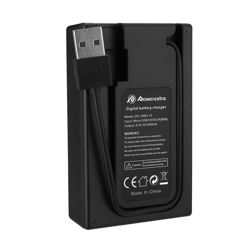Powerextra Rechargeable Replacement Enel15 En El15 En-El15A Camera Digital Battery Pack With Usb Cable Fast Charger For Nikon