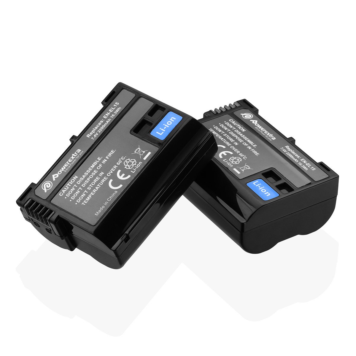 Powerextra Rechargeable Replacement Enel15 En El15 En-El15A Camera Digital Battery Pack With Usb Cable Fast Charger For Nikon