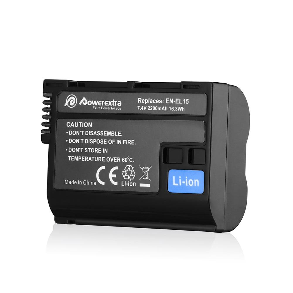 Powerextra Rechargeable Replacement Enel15 En El15 En-El15A Camera Digital Battery Pack With Usb Cable Fast Charger For Nikon