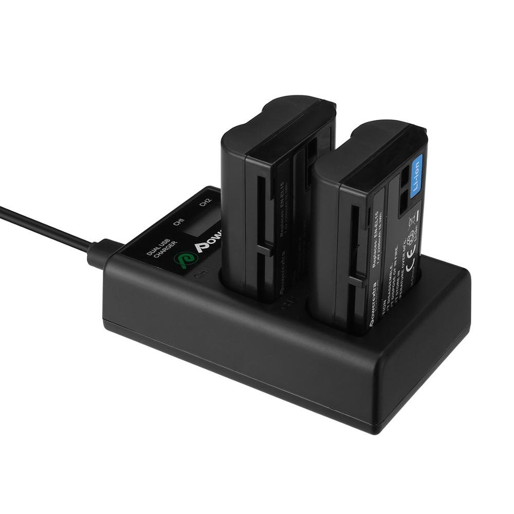 Powerextra Rechargeable Replacement Enel15 En El15 En-El15A Camera Digital Battery Pack With Usb Cable Fast Charger For Nikon
