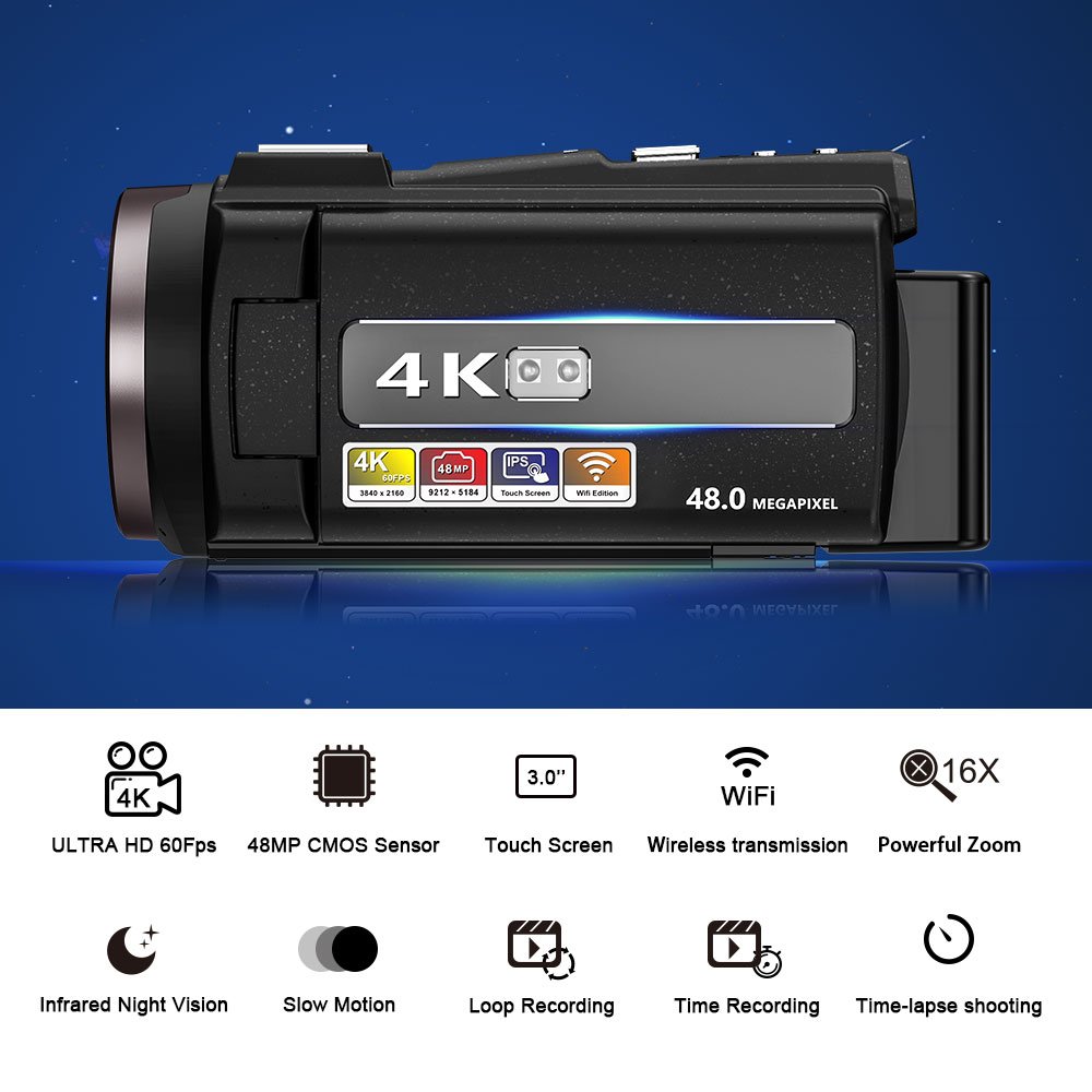 Professional Handheld HD DV SLR Digital Camcorder with 3.0 inch LCD 48 Mega pixels CMOS Sensor Camera digital video camera