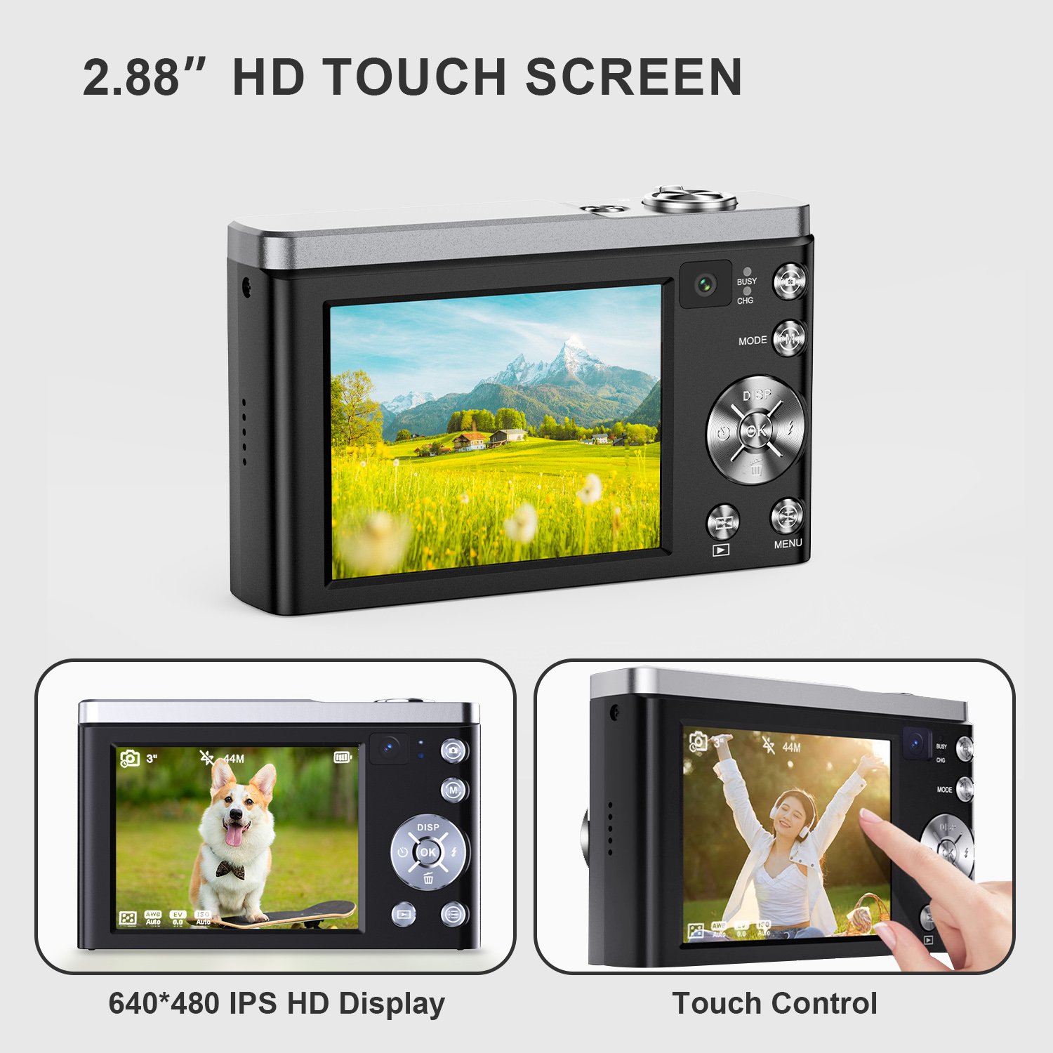 5K 56MP Kids Digital Camera with 10X Optical Zoom Flashlight Compact Digital Point and Shoot Camera for Kids Children Beginners