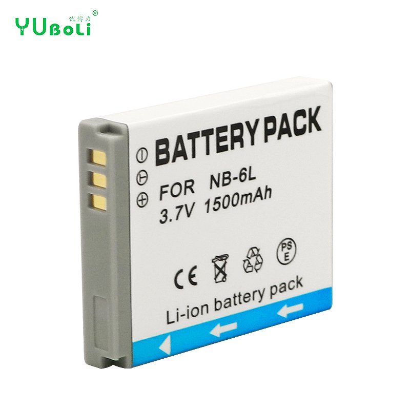 Wholesale 1500mAh NB-6L Rechargeable Lithium-ion Battery For Canon PowerShot D10 D20 SX280 SX500 Digital Camera Battery