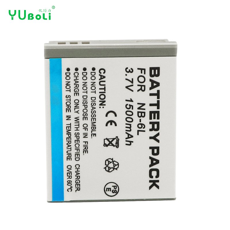 Wholesale 1500mAh NB-6L Rechargeable Lithium-ion Battery For Canon PowerShot D10 D20 SX280 SX500 Digital Camera Battery