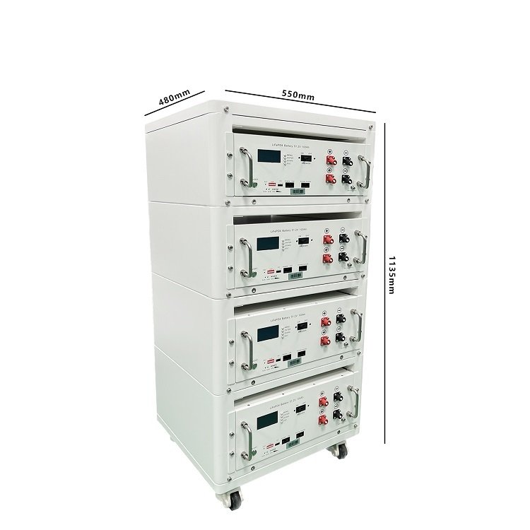 4Ucabinet lithium iron phosphate battery pack6000 cycles, 5KW capacity with digital display screen circuit breaker,