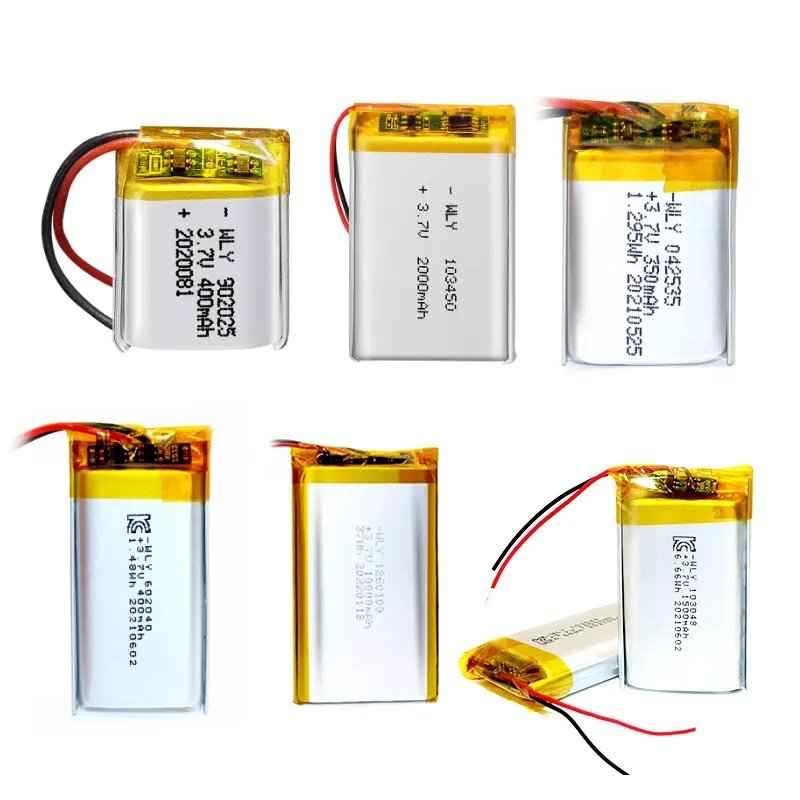 3.7V 7.4V 200mah 300mah 500mah 3000mah 10000mah Rechargeable li ion Lithium battery cell lipo battery