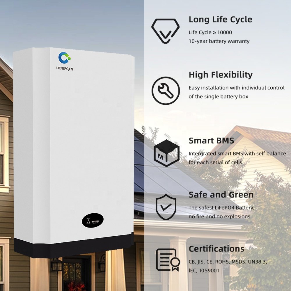 UIENERGIES Factory Direct 51.2V lifepo4 battery 48v 200ah 5kwh power wall lifepo4 battery 10kwh 48v 200ah
