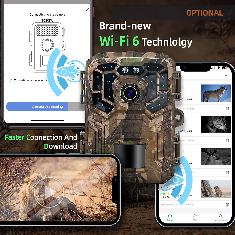 Mini WiFi 6 Hunting Trap Trail Camera 48MP 4K IP66 Infrared Night Vision Digital Photo And Video Hidden Spy Hunter Assistant