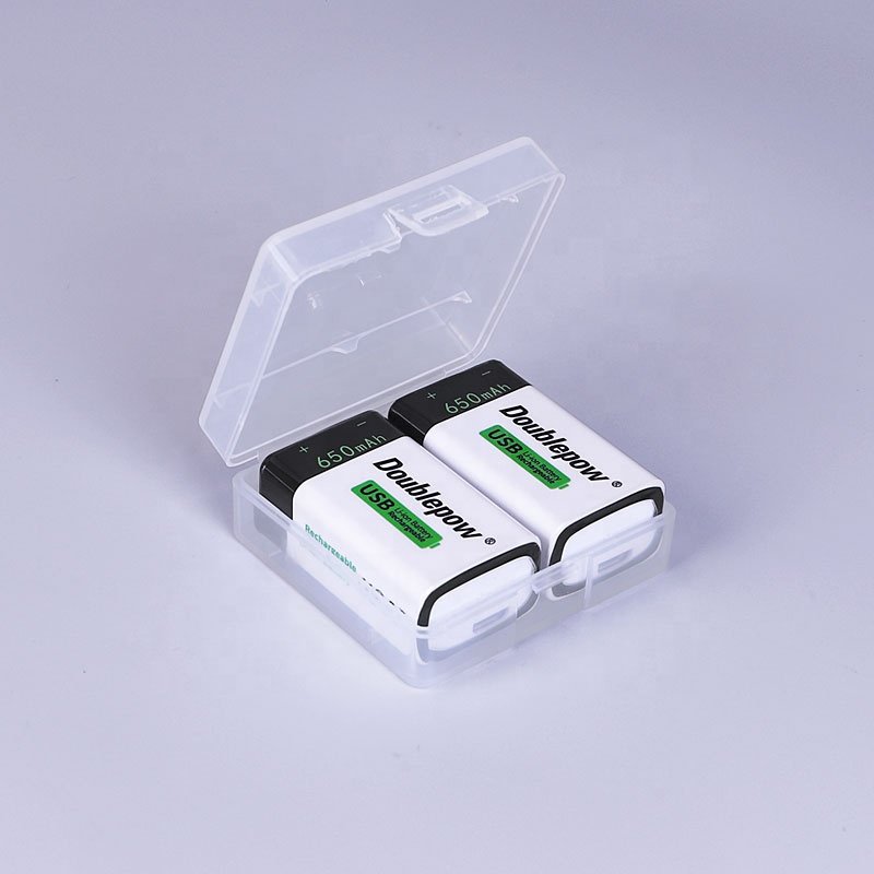 Doublepow USB 9V 650mAh Lithium ion Rechargeable Battery for Smoke detector / multimeter
