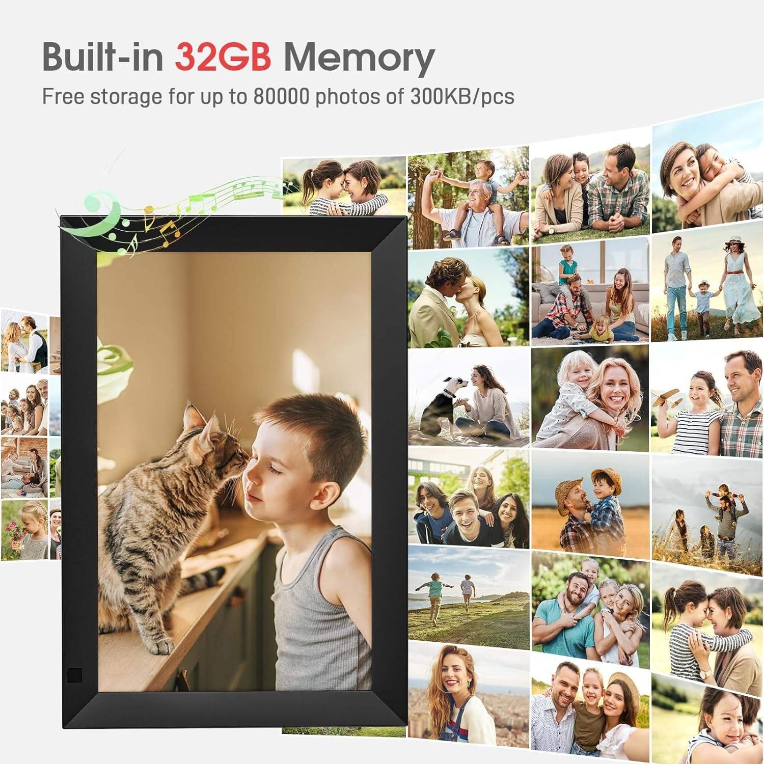 10.1 inch digital WiFi photo frame with built-in 32GB memory 1280*800 IPS LCD touch screen automatic rotation and sound
