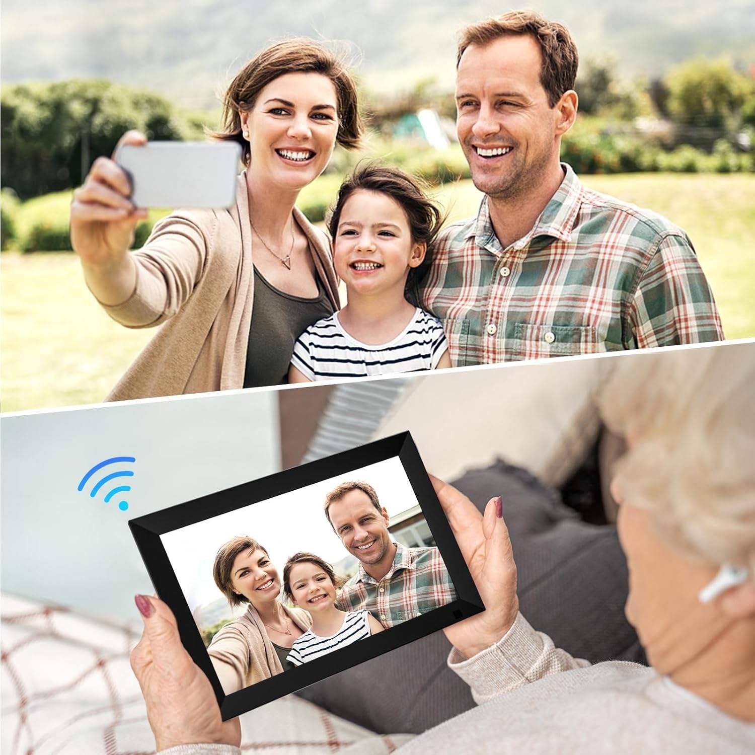 10.1 inch digital WiFi photo frame with built-in 32GB memory 1280*800 IPS LCD touch screen automatic rotation and sound