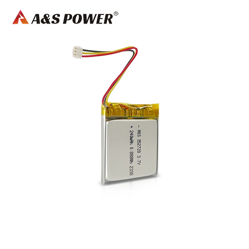 Factory wholesale LiPo battery AS352728 3.7V 240mAh lithium rechargeable battery for electric product
