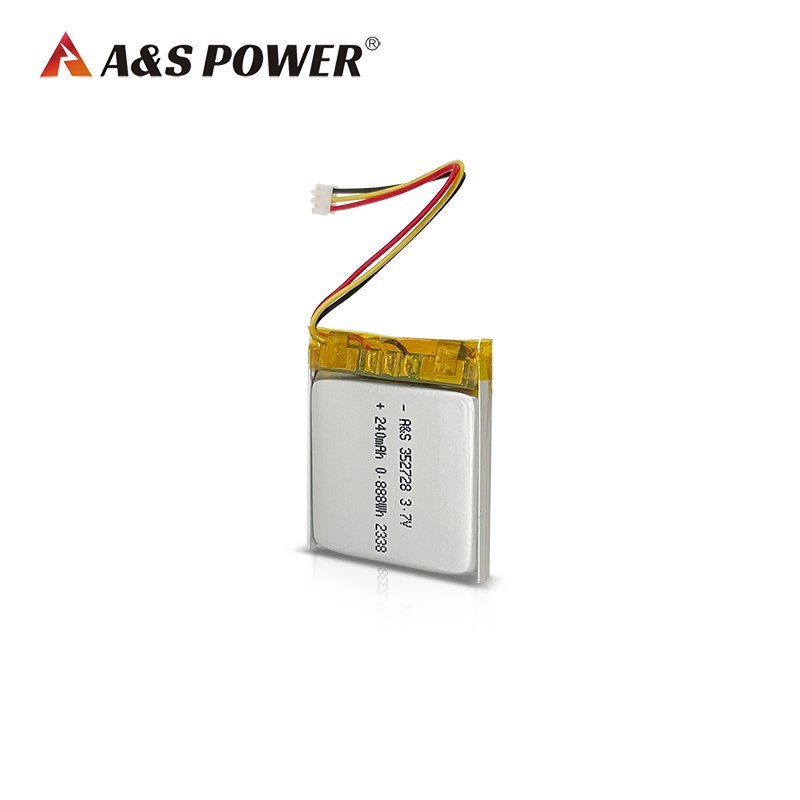 Factory wholesale LiPo battery AS352728 3.7V 240mAh lithium rechargeable battery for electric product
