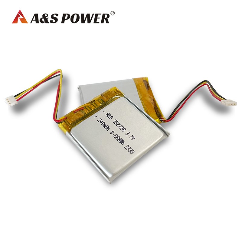 Factory wholesale LiPo battery AS352728 3.7V 240mAh lithium rechargeable battery for electric product