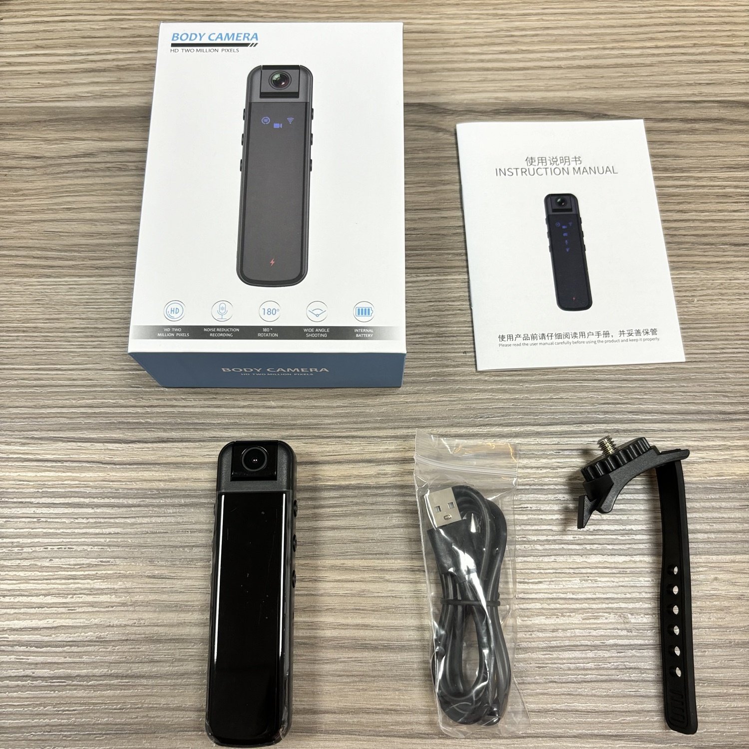 P2P WiFi View Small Size Audio Recorder With 180 Degree Rotatable Camera Lens Night Vision Body Camera
