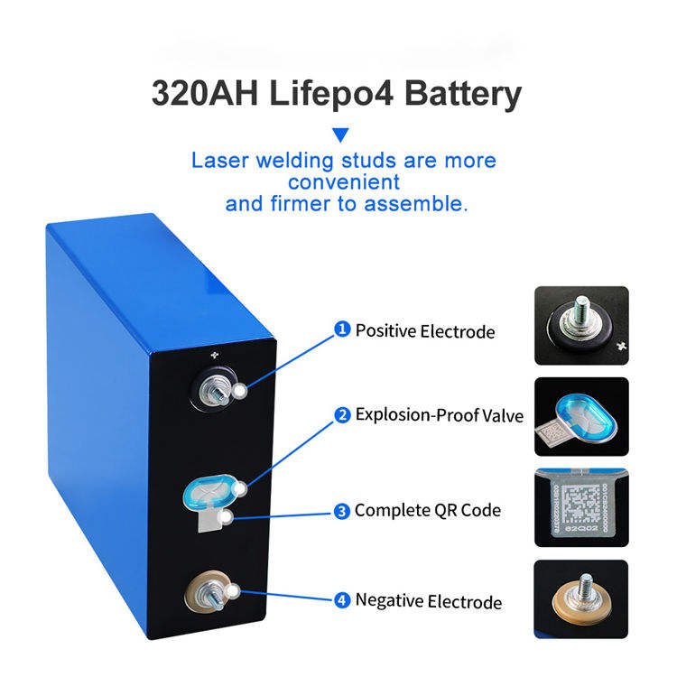 High Capacity 320ah Rechargeable Lifepo4 Battery 3.2v Energy Storage Battery Lithium Ion Batteries