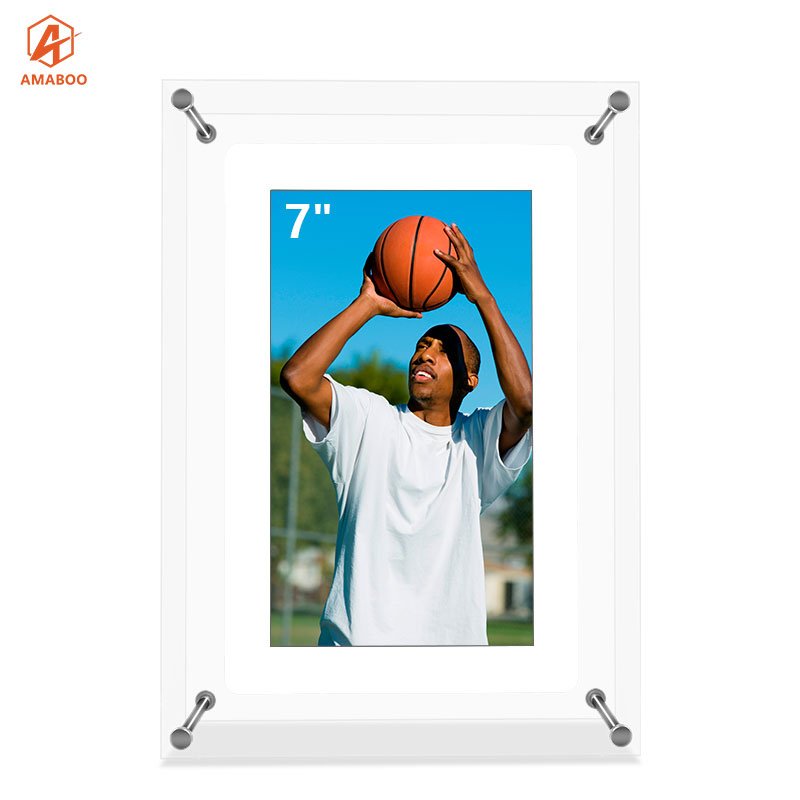 7 inch battery digital photo frame usb IPS Full HD Screen Acrylic Digital Picture Frame