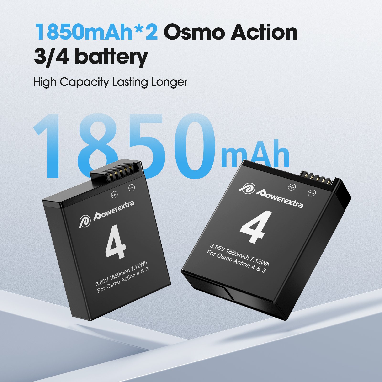 1850mAh li-ion Camera Digital Battery 3.85v Replacement Rechargeable Lithium ion Battery Pack Charger Box Set For Osmo Action
