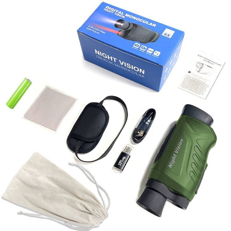 DT19 Night Vision Monocular 2inch Screen 2.5K video 8X Digital Zoom night vision goggles IR 300m night vision hunting scope