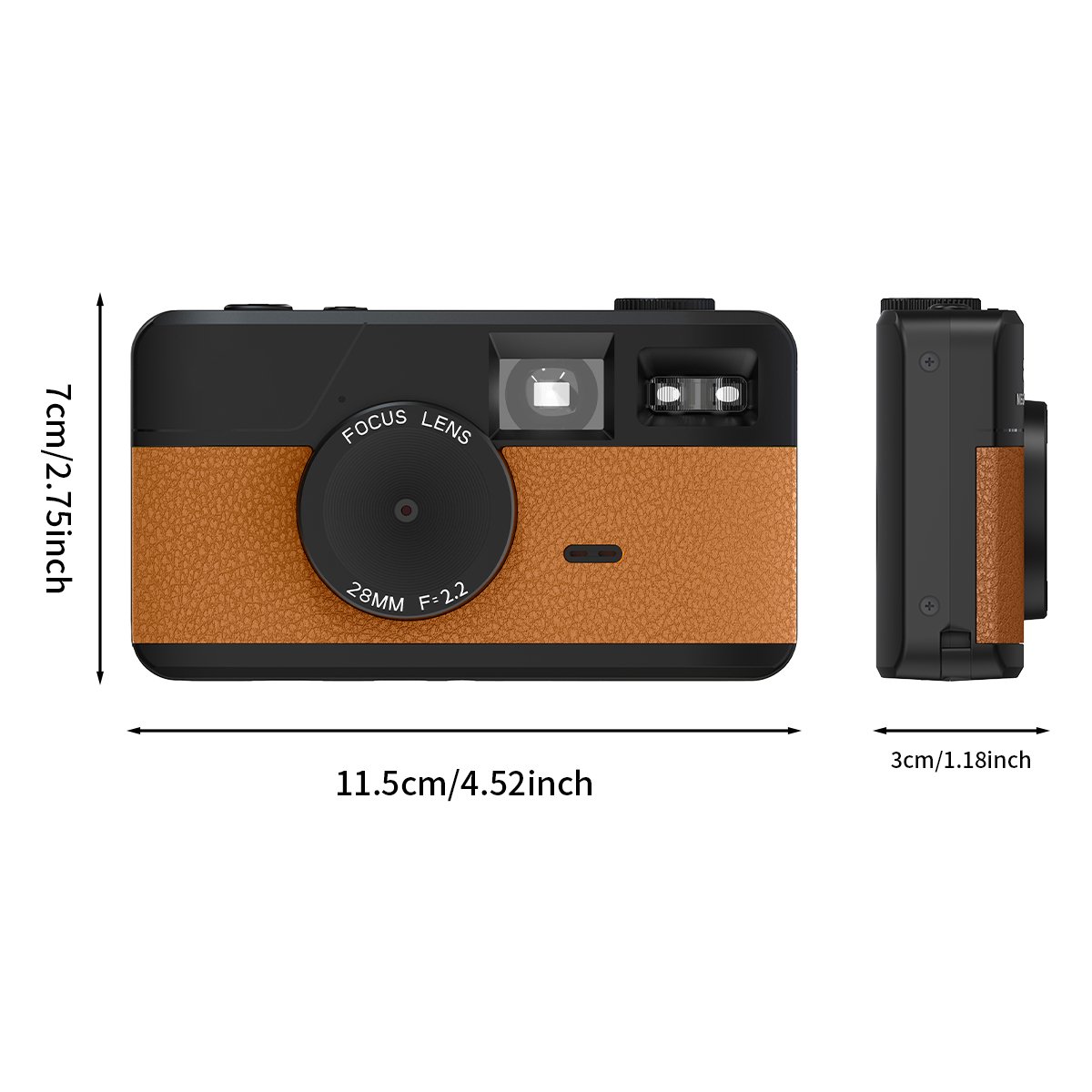 Retro Screenless Digital Camera Screen-free 8 Mode Filters Without Screen 8MP Photo with Photo Counter LED Flash Camping Camera