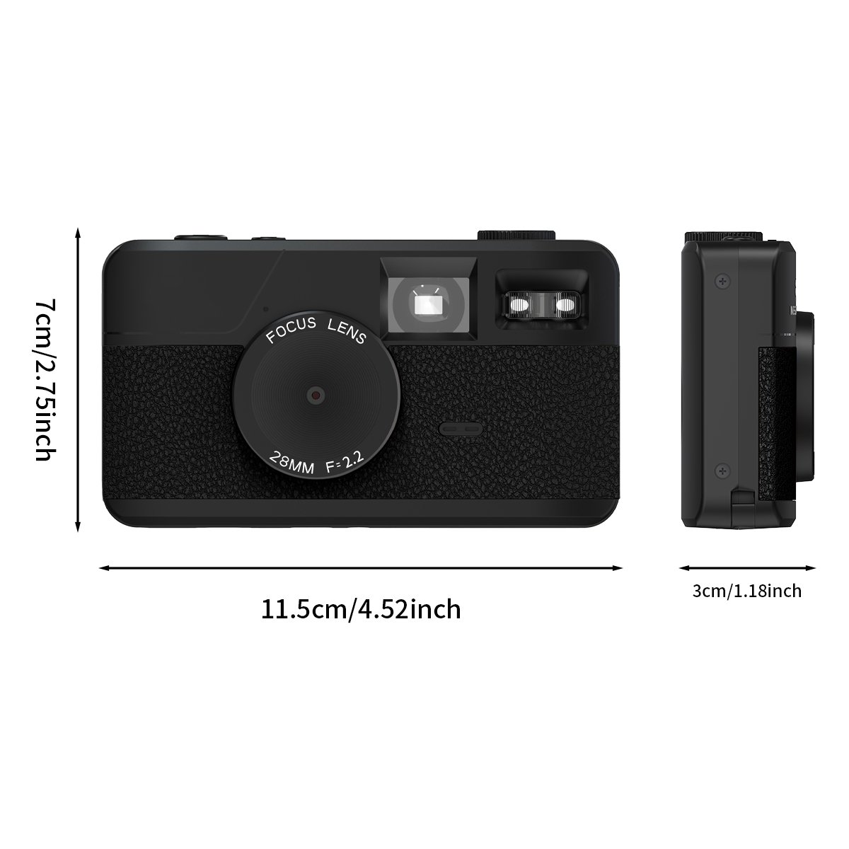 Retro Screenless Digital Camera Screen-free 8 Mode Filters Without Screen 8MP Photo with Photo Counter LED Flash Camping Camera