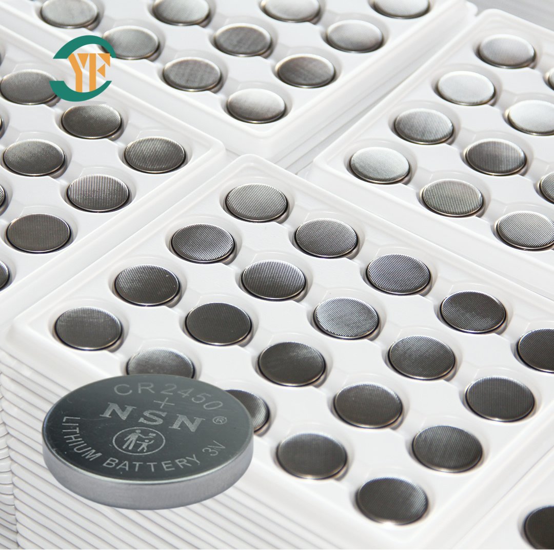 Manufacturer Wholesale NSN CR2450 3V 600mAh Lithium Coin Cell Battery Round Primary Lithium Manganese Dioxide Button Customized