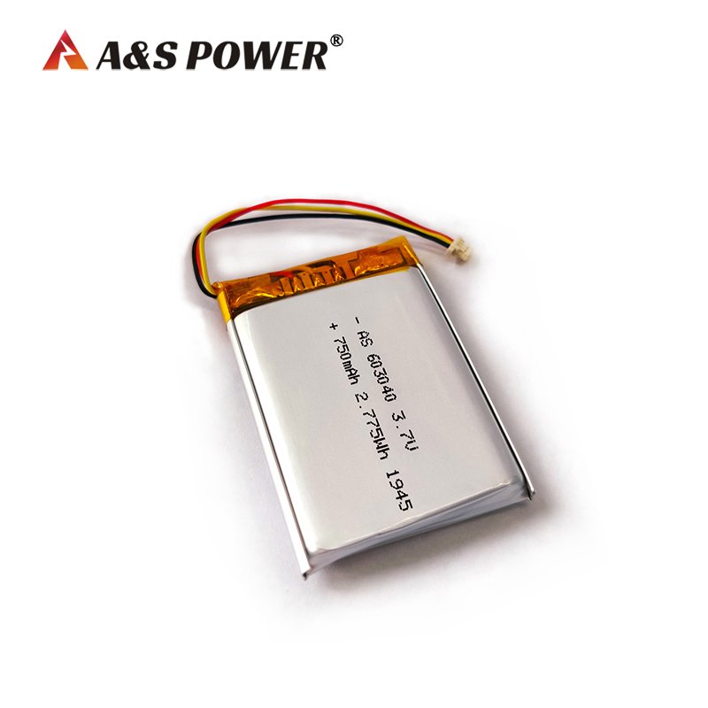 Manufacture Rechargeable 603040 3.7V 750mAh lithium ion polymer battery for GPS tracking with IEC62133 UL1642