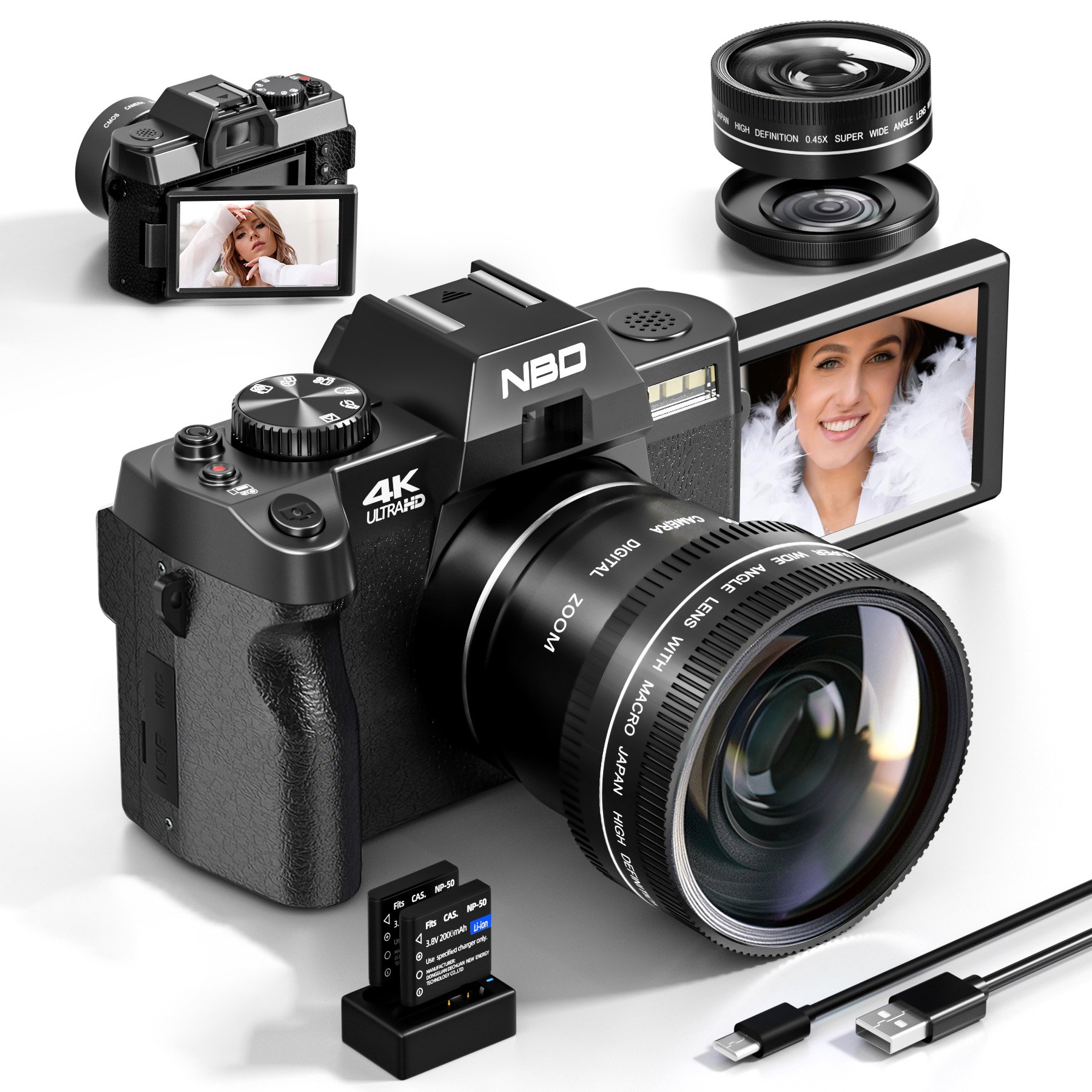 4k 16x video night vision live vision full color voice wifi mini record professional photo video digital camera