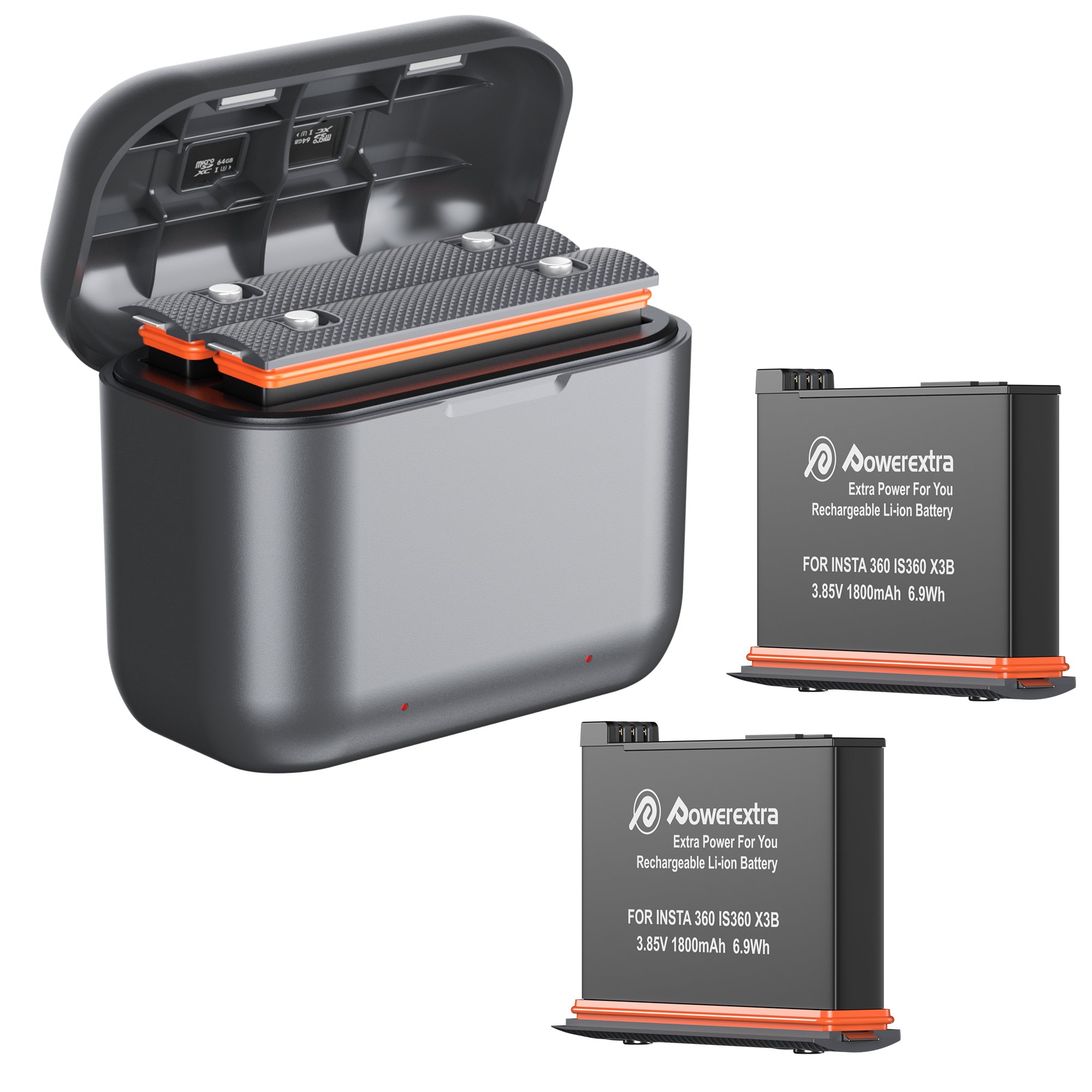 3.85V 1800Mah Rechargeable Digital Camera Replacement Lithium Ion Battery Set For Insta360 X3 Camera